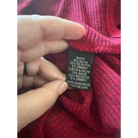 AGB Cowl Neck Red Heather Long Sleeve Sweater Size Large - Picture 4 of 5